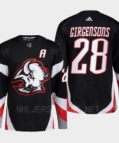 Buffalo Sabres 2022-23 Goathead Third Zemgus Girgensons 28 Black Primegreen Jersey Men's - Robokeg