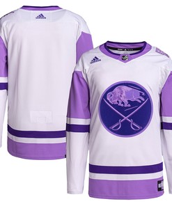 Buffalo Sabres Adidas Hockey Fights Cancer Primegreen Authentic Blank Practice Jersey - White/purple Nhl - Robokeg