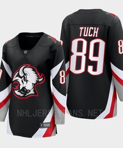 Buffalo Sabres Alex Tuch 89 Black Goathead Third Premier 2022-23 Jersey Women - Robokeg
