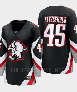 Buffalo Sabres Casey Fitzgerald 45 Black Goathead Third Premier 2022-23 Jersey Women - Robokeg