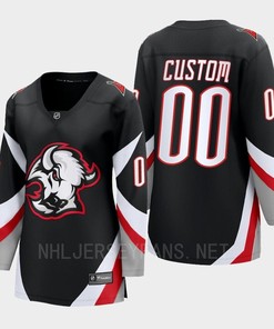 Buffalo Sabres Custom 00 Black Goathead Third Premier 2022-23 Jersey Women - Robokeg