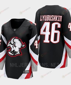 Buffalo Sabres Ilya Lyubushkin 46 Black Goathead Third Premier 2022-23 Jersey Women - Robokeg