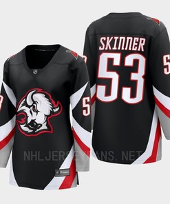 Buffalo Sabres Jeff Skinner 53 Black Goathead Third Premier 2022-23 Jersey Women - Robokeg