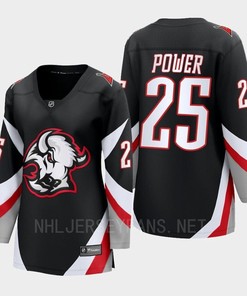 Buffalo Sabres Owen Power 25 Black Goathead Third Premier 2022-23 Jersey Women - Robokeg