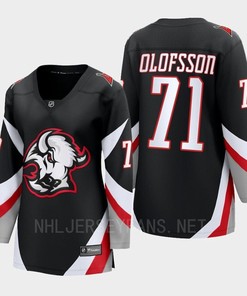 Buffalo Sabres Victor Olofsson 71 Black Goathead Third Premier 2022-23 Jersey Women - Robokeg