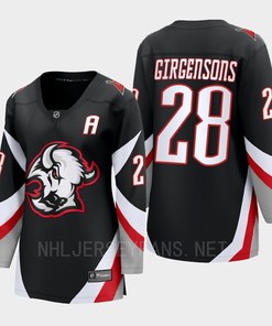 Buffalo Sabres Zemgus Girgensons 28 Black Goathead Third Premier 2022-23 Jersey Women - Robokeg