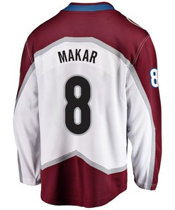 Cale Makar 8 Colorado Avalanche Stanley Cup 2023 Playoffs Patch Away Breakaway Men Jersey - White - Robokeg