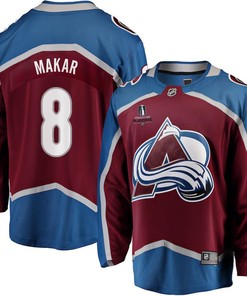 Cale Makar 8 Colorado Avalanche Stanley Cup 2023 Playoffs Patch Home Breakaway Men Jersey - Burgundy - Robokeg