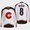 Cale Makar 8 Reverse Retro 2.0 2022 Colorado Avalanche White Jersey Primegreen - Robokeg