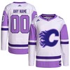 Calgary Flames Adidas Hockey Fights Cancer Primegreen Authentic Custom Jersey - White/purple Custom Jerseys Nhl - Robokeg