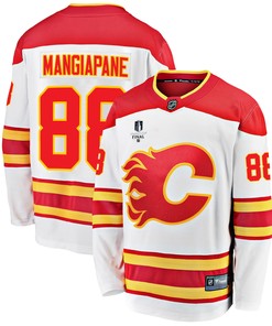Calgary Flames Andrew Mangiapane 88 Away 2022 Stanley Cup Final Breakaway Men Jersey - White - Robokeg