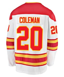 Calgary Flames Blake Coleman 20 Away 2022 Stanley Cup Playoffs Breakaway Men Jersey - White - Robokeg