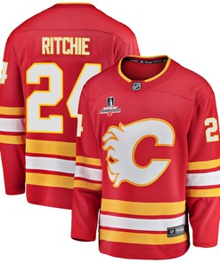 Calgary Flames Brett Ritchie 24 Home 2022 Stanley Cup Champions Breakaway Men Jersey - Red - Robokeg
