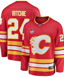 Calgary Flames Brett Ritchie 24 Home 2022 Stanley Cup Final Breakaway Men Jersey - Red - Robokeg