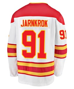 Calgary Flames Calle Jarnkrok 91 Away 2022 Stanley Cup Playoffs Breakaway Men Jersey - White - Robokeg