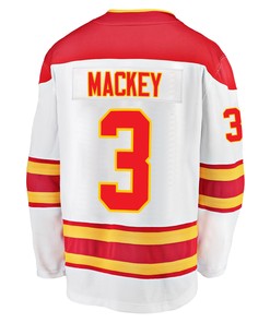 Calgary Flames Connor Mackey 3 Away 2022 Stanley Cup Final Breakaway Men Jersey - White - Robokeg
