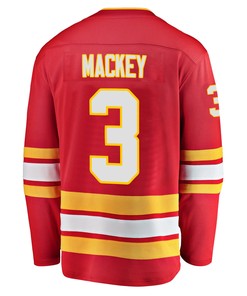 Calgary Flames Connor Mackey 3 Home 2022 Stanley Cup Champions Breakaway Men Jersey - Red - Robokeg