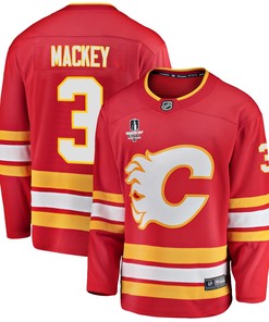 Calgary Flames Connor Mackey 3 Home 2022 Stanley Cup Final Breakaway Men Jersey - Red - Robokeg