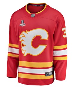 Calgary Flames Connor Mackey 3 Home 2022 Stanley Cup Playoffs Breakaway Men Jersey - Red - Robokeg