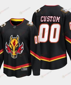 Calgary Flames Custom 00 Alternate Black Jersey Breakaway Player - Robokeg