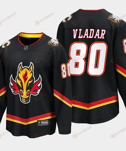 Calgary Flames Dan Vladar 80 Alternate Black Jersey Breakaway Player - Robokeg