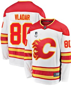 Calgary Flames Dan Vladar 80 Away 2022 Stanley Cup Final Breakaway Men Jersey - White - Robokeg