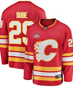 Calgary Flames Dillon Dube 29 Home 2022 Stanley Cup Champions Breakaway Men Jersey - Red - Robokeg