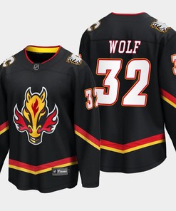 Calgary Flames Dustin Wolf 32 Alternate Black Jersey Breakaway Player - Robokeg