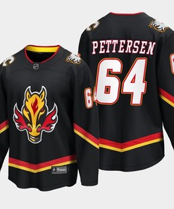 Calgary Flames Emilio Pettersen 64 Alternate Black Jersey Breakaway Player - Robokeg