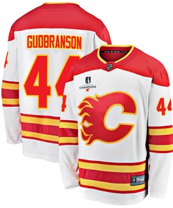 Calgary Flames Erik Gudbranson 44 Away 2022 Stanley Cup Champions Breakaway Men Jersey - White - Robokeg