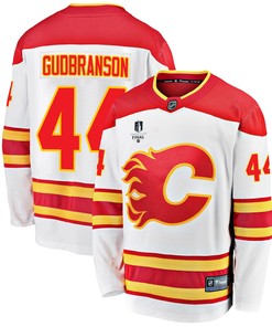 Calgary Flames Erik Gudbranson 44 Away 2022 Stanley Cup Final Breakaway Men Jersey - White - Robokeg