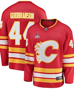 Calgary Flames Erik Gudbranson 44 Home 2022 Stanley Cup Playoffs Breakaway Men Jersey - Red - Robokeg