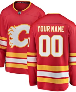 Calgary Flames Fanatics Branded Home Breakaway Custom Jersey - Red Custom Jerseys Nhl - Robokeg