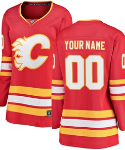 Calgary Flames Fanatics Branded Womens Home Breakaway Custom Jersey - Red Custom Jerseys Nhl - Robokeg