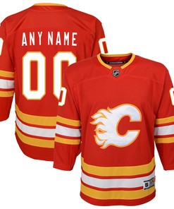 Calgary Flames Home Custom Premier Jersey - Red Custom Jerseys Nhl - Robokeg