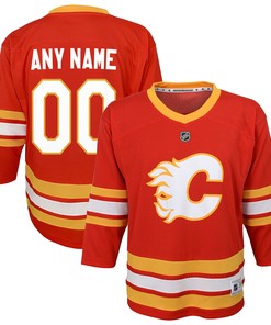 Calgary Flames Home Replica Custom Jersey - Red Custom Jerseys Nhl - Robokeg