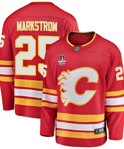 Calgary Flames Jacob Markstrom 25 Home 2022 Stanley Cup Final Breakaway Men Jersey - Red - Robokeg