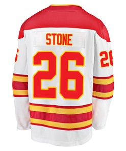 Calgary Flames Michael Stone 26 Away 2022 Stanley Cup Champions Breakaway Men Jersey - White - Robokeg