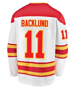 Calgary Flames Mikael Backlund 11 Away 2022 Stanley Cup Champions Breakaway Men Jersey - White - Robokeg