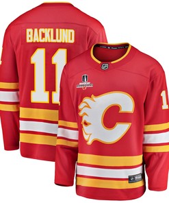 Calgary Flames Mikael Backlund 11 Home 2022 Stanley Cup Champions Breakaway Men Jersey - Red - Robokeg