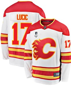 Calgary Flames Milan Lucic 17 Away 2022 Stanley Cup Final Breakaway Men Jersey - White - Robokeg
