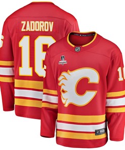 Calgary Flames Nikita Zadorov 16 Home 2022 Stanley Cup Playoffs Breakaway Men Jersey - Red - Robokeg
