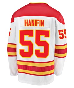 Calgary Flames Noah Hanifin 55 Away 2022 Stanley Cup Final Breakaway Men Jersey - White - Robokeg