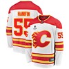Calgary Flames Noah Hanifin 55 Away 2022 Stanley Cup Playoffs Breakaway Men Jersey - White - Robokeg