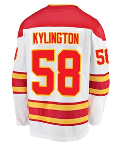 Calgary Flames Oliver Kylington 58 Away 2022 Stanley Cup Champions Breakaway Men Jersey - White - Robokeg
