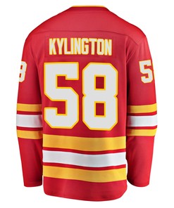 Calgary Flames Oliver Kylington 58 Home 2022 Stanley Cup Playoffs Breakaway Men Jersey - Red - Robokeg