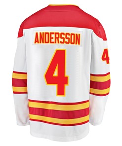 Calgary Flames Rasmus Andersson 4 Away 2022 Stanley Cup Final Breakaway Men Jersey - White - Robokeg