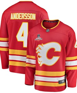 Calgary Flames Rasmus Andersson 4 Home 2022 Stanley Cup Champions Breakaway Men Jersey - Red - Robokeg