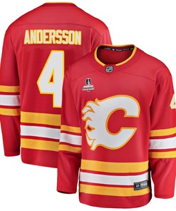Calgary Flames Rasmus Andersson 4 Home 2022 Stanley Cup Playoffs Breakaway Men Jersey - Red - Robokeg