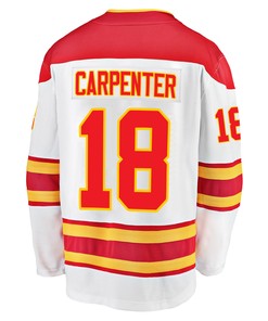 Calgary Flames Ryan Carpenter 18 Away 2022 Stanley Cup Final Breakaway Men Jersey - White - Robokeg